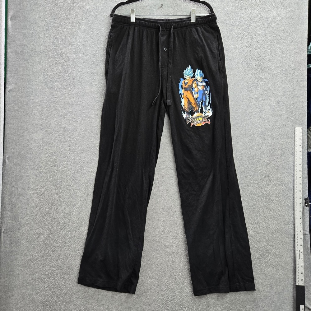 Dragonball‎ Z Men Sleepwear L Black Graphic Print Sweatpants Dragon Ball Pajama
